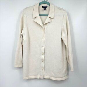 Lands’ End chunky collared cardigan sweater woman’s size Large 14 16